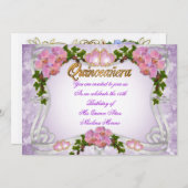 uitnodiging van Quinceanera 15e verjaardag (Voorkant / Achterkant)