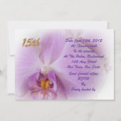 uitnodiging van Quinceanera 15e verjaardag orchide (Achterkant)