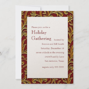 Uitnodiging van Red and Gold Elegant Holiday Party