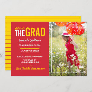 Uitnodiging van Red and Gold Graduation Party