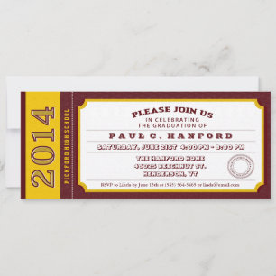 Uitnodiging van Red & Gold Ticket Graduet Party