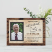 Uitnodiging van retirement Photo Wood Rustige Part (Staand voorkant)