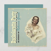 uitnodiging van retro  bride bachelorette (Voorkant / Achterkant)