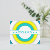 uitnodiging van retro poolpartij (Staand voorkant)