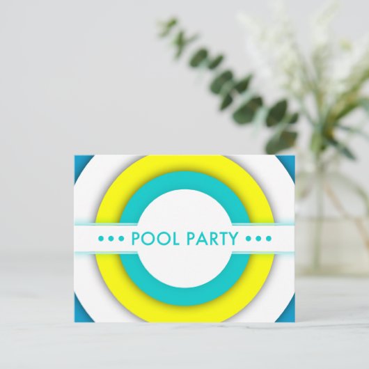 uitnodiging van retro poolpartij (Staand voorkant)