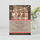 Uitnodiging van Rustic Beer en Diaper (Staand voorkant)