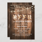 Uitnodiging van Rustic Beer en Diaper (Voorkant / Achterkant)