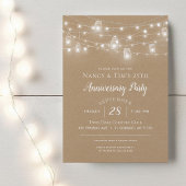 Uitnodiging van Rustic String Lights Jubileum Part