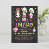 Uitnodiging van Spa Party Birthday (Staand voorkant)