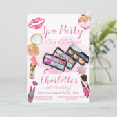 Uitnodiging van Spa Party, Uitnodiging van Editabl (Staand voorkant)