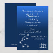 Uitnodiging van speciale aquarius Zodiac Party (Voorkant / Achterkant)