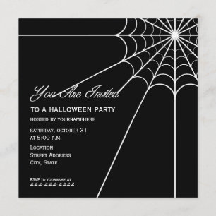 Uitnodiging van Spiderweb Halloween Party