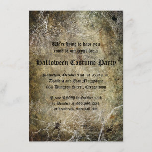 Uitnodiging van Spiers en Webs Halloween Party