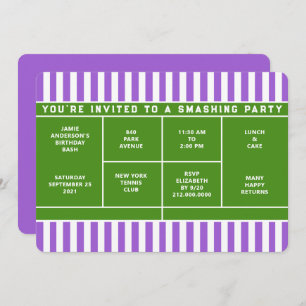 Uitnodiging van Tennis Party