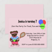 Uitnodiging van Tennis Party (Voorkant / Achterkant)