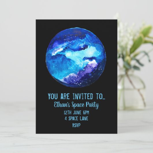 Uitnodiging van themafeekamer kind (Staand voorkant)