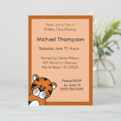 Uitnodiging van Tiger Birthday (Staand voorkant)