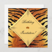 Uitnodiging van Tijgerontwerp (Voorkant / Achterkant)