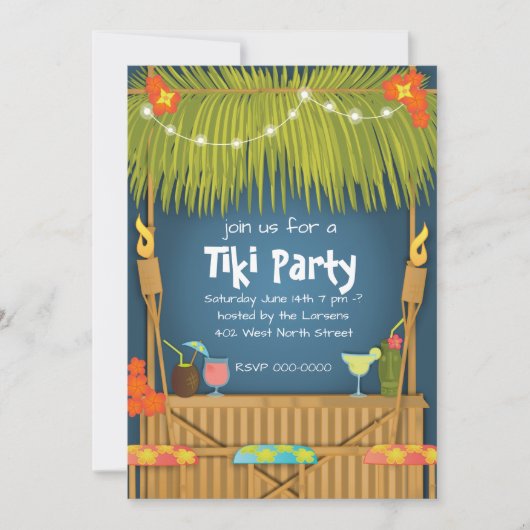 Uitnodiging van Tiki-partij (Voorkant)