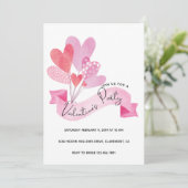 Uitnodiging van valentijnse partij (Staand voorkant)