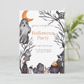 Uitnodiging van volwassen Halloween-partij (Staand voorkant)