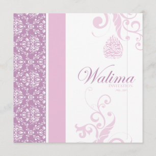 Uitnodiging van Walima - Roze - Islamitische bruil