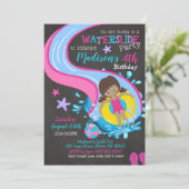 Uitnodiging van waterdag/poolpartij/meisje (Staand voorkant)