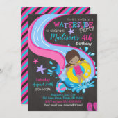 Uitnodiging van waterdag/poolpartij/meisje (Voorkant / Achterkant)