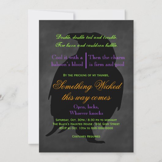 Uitnodiging van Wschad Raven Halloween (Voorkant)