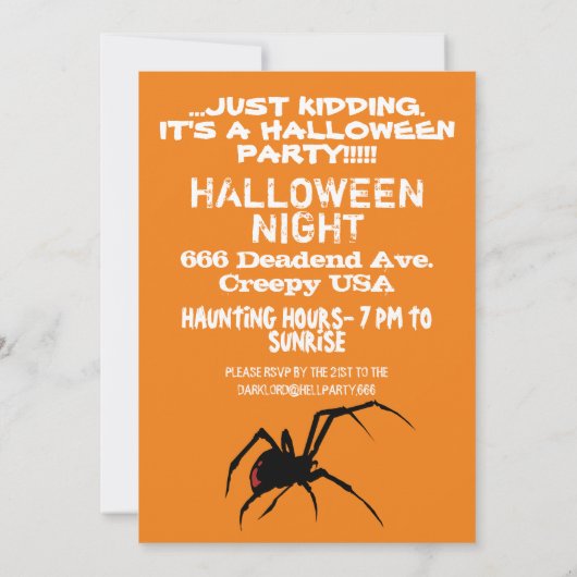 Uitnodiging van Zombie (Achterkant)