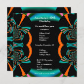 Uitnodiging Verjaardag Abstracte Green Albums (Voorkant / Achterkant)