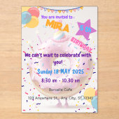 UITNODIGING VERJAARDAG ACRYL UITNODIGINGEN (Voorkant)