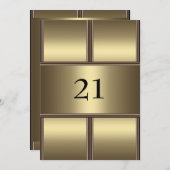 Uitnodiging Verjaardag Gouden Glamour (Voorkant / Achterkant)