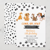 Uitnodiging verjaardag huisdier kat hond (Voorkant / Achterkant)