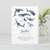 Uitnodiging Verjaardag Oceandieren (Staand voorkant)