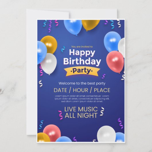 Uitnodiging verjaardagsfeest (Voorkant)