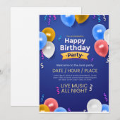 Uitnodiging verjaardagsfeest (Voorkant / Achterkant)