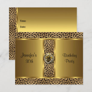 Uitnodiging Verjaardagsfeest Goud Exotisch Wild Lu