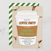 Uitnodiging verjaardagsfeest koffie (Voorkant / Achterkant)