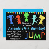 Uitnodiging verjaardagsfeest springen (Voorkant / Achterkant)