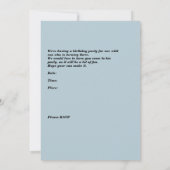 Uitnodiging verjaardagsfeestje 3 jaar oude jongen (Achterkant)