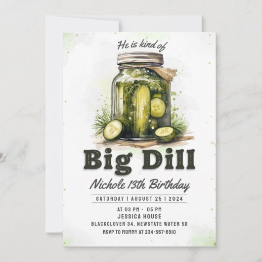 Uitnodiging Verjaardagsfeestje Pickles en Pot (Voorkant)