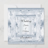 Uitnodiging Verloving Silver Blue Art Deco (Voorkant)
