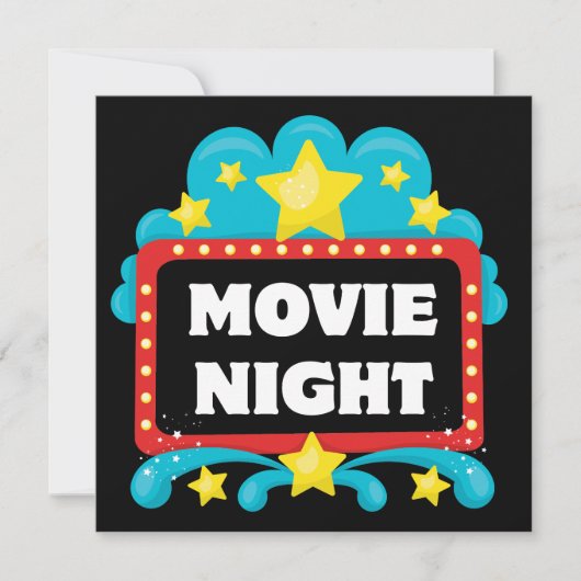 Uitnodiging via Movie Night Theme Party (Voorkant)