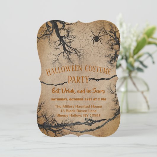 Uitnodiging via Twisted Tree Halloween (Staand voorkant)