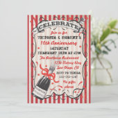 Uitnodiging Victoriaans Champagne Celebration Part (Staand voorkant)