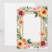 uitnodiging - vintage bloemen (Voorkant / Achterkant)