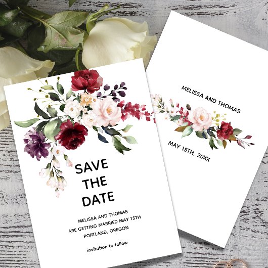 Uitnodiging Vintage Roos Save The Date