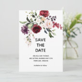 Uitnodiging Vintage Roos Save The Date (Staand voorkant)