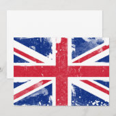 Uitnodiging vlag Grunge Union Jack (Voorkant / Achterkant)